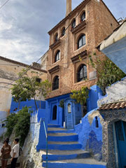 The Old Town ( medina ) of Chefchaouen, Morocco