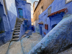 The Old Town ( medina ) of Chefchaouen, Morocco