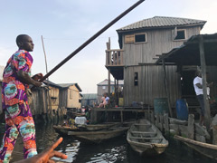 Makoko, a shanty town on stilts in the center of Lagos