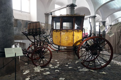 クリスチャンスボー城の馬小屋で展示されている王室の馬車